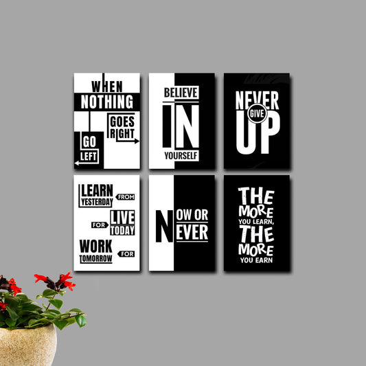 6 Wooden Motivational Quote Frames