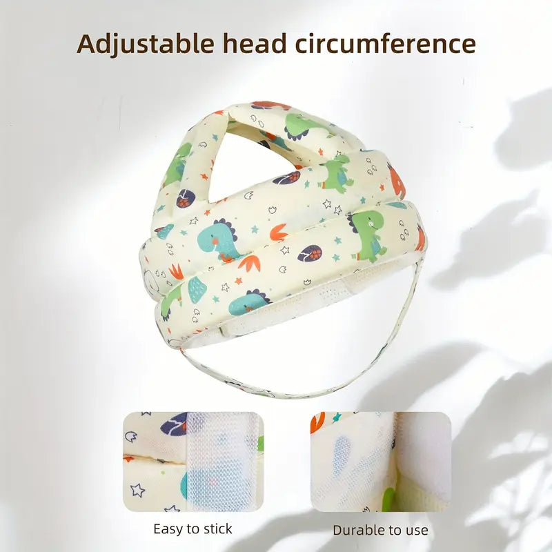 Baby head support with dinosaur pattern on a white background