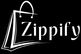 Zippify logo with a shopping bag design on a black background