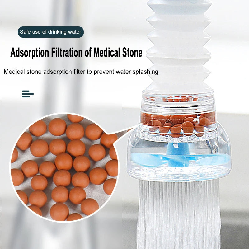 Water filtration device with medical stone adsorption filter on a white background